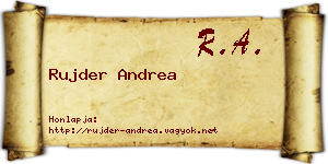 Rujder Andrea névjegykártya
