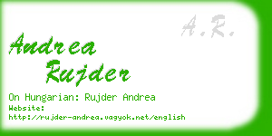 andrea rujder business card